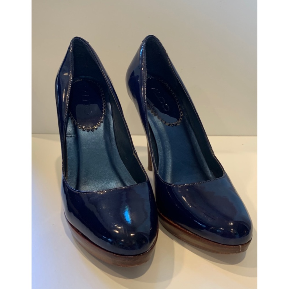 Aldo Navy Patent Leather High Heels
